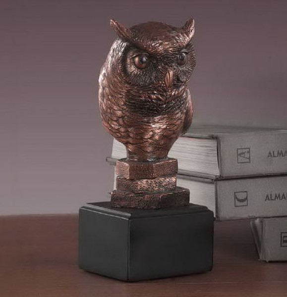 Owl Bust on Base Statue Teachers Gift Award Trophies Heads Art